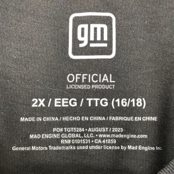 Art Class GM Chevrolet Corvette Graphic T-Shirt Girls' 2X Oversized Long Sleeve - Picture 10 of 10